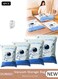 Combo Vacuum Storage Bag with Electric Pump, 4 Pack(1Jumbo + 1 Large + 1Medium + 1 Small) of Reusable Compression Bags, Double Zip Seal Special-Grip Clip,Travel Vacuum Sealer Bags, Rapid Vacuum for Clothes, Mattress, Blanket, Pillows Compression and Travelling
