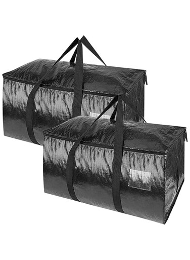 Sagreeny 22 Gallon Moving Totes with Reinforced Handles, Heavy-Duty UnderBed Storage Bag for Moving Boxes, Clothes, Travel (Black)