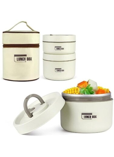 Microwaveable Thermal Lunch Box, Portable Insulated Lunch Containers With Bag, Kids, Set of 2 Tier Insulated Bento Boxes