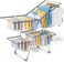 Clothes Drying Rack, Foldable 2-Tier Dryer with Height Adjustable Side Wings, Free Standing Laundry Rack for Clothes &amp; Bedding, Indoor &amp; Outdoor Use, Gray, 141 &times; 58 &times; 93 cm
