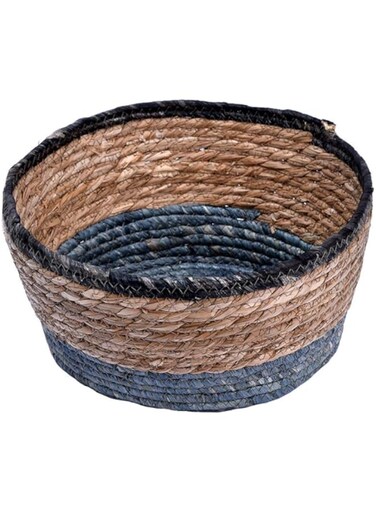 YATAI Handmade Storage Container, Bins Basket, Woven Liner with Insert Handles Ideal for Home and Bathroom Organization Arts Crafts (L)