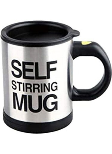 Stiring Mugs Stainless Steel Coffee Mug Electric Automatic Mixing Cups For Stir Coffee Black 350ml