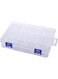 Senbos 8 Grids Bead Organizers and Storage, Clear Plastic Tape Case Jewelry and Larger Volume Crafts Compartment Container with Removable Dividers for Candies Snacks Electronics Jewelry Small Parts