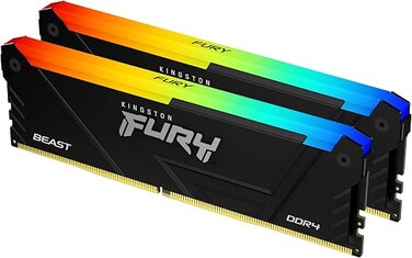 Kingston FURY Beast RGB 64GB 3200MT/s DDR4 CL16 DIMM (Kit of 2) Computer Memory KF432C16BB2AK2/64