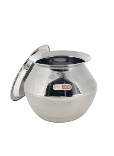 Handy Pot Stainless Steel Rice pot Pongal Kalam with Lid 2.5 Liter