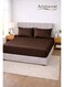 3-Piece Striped Microfiber Fitted Sheet Set King 180x200cm &acirc;&euro;&ldquo; Soft Elastic Deep Pocket 17cm Bedsheet with 2 Pillowcases 50x70cm, Chocolate Brown Microfiber Chocolate Brown 180X200+17cm