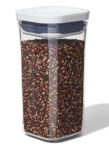 Good Grips POP Container 0.5L Airtight Food Storage Container BPA Free Slim Kitchen Storage Box with Push Button Seal for Spices Grains Snacks Dry Food Pantry Organizer