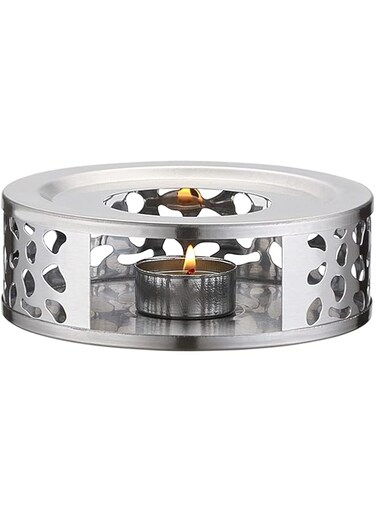 Angju Teapot Warmer, Stainless Steel Teapot Warmer with Tea Light Candle Holder for Tea and Coffee Pots, Teapot Warmer Base For Home Office Tea House(Teapot not included)