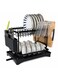 Tier Dish Drying Rack for Countertop, Large Capacity Kitchen Rack with Drainboard, Utensil Holder &amp; Cup Holder, Space Saving Dish Drainer Organizer for Plates, Bowls &amp; Cups, Black