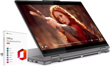 Lenovo Yoga 7 2-in-1 16AHP9 Laptop, 16" WUXGA IPS 60Hz Touch Display, AMD Ryzen 7 8840HS, 16GB RAM, 512GB SSD, AMD Radeon 780M Graphics, Backlit English K/B, Win11, Arctic Grey + Free MS Office 2024