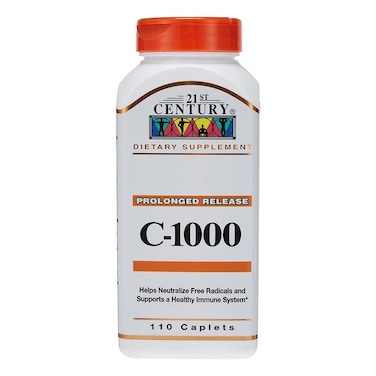 21st Century Vitamin C 1000mg Prolonged Release Tablets For Antioxidant &amp; Immunity Support, Pack of 110's