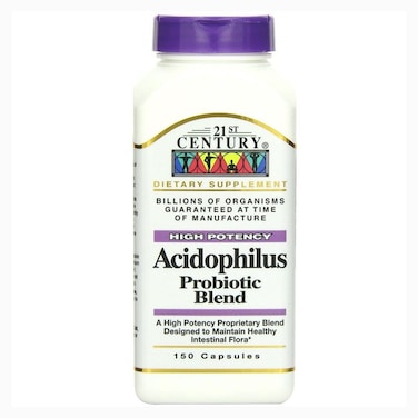 21st Century Acidophilus Probiotic Blend Capsules For Healthy Intestinal Flora, Pack of 150's
