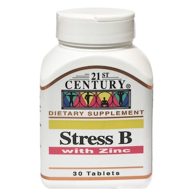 21st Century Stress B Multivitamin Tablets With Zinc For Energy &amp; Immune Support, Pack of 30's