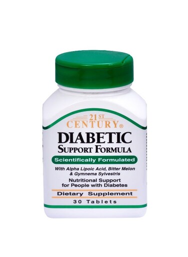 21st Century Diabetic Support Formula 30 Tablets   Herbal &amp; Nutrient Blend for Healthy Blood Sugar Metabolism, Glucose Utilization &amp; Overall Wellness Support   30 Servings