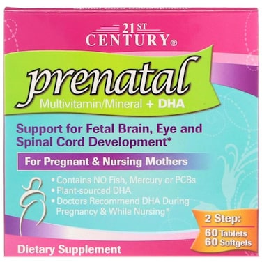21st Century Prenatal Multivitamin/Mineral + DHA 60 Tablets / 60 Softgels Bottles, 2 Tablets