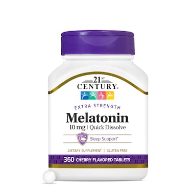 21st Century Melatonin 10mg Quick Dissolve Sleep Aid, Cherry, 360 Count