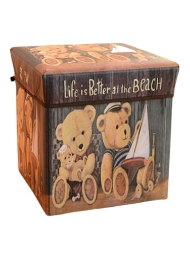 Retro Printed Storage Box Multicolour 29 x 29 x 32centimeter