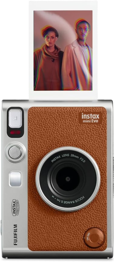 FUJIFILM INSTAX MINI EVO Hybrid Instant Camera - Brown (International Version)