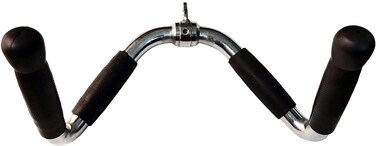 ULTIMAX Revolving Barbell Tricep Press Down Bar &ndash; Solid Steel Cable Attachment with Rubber Handgrips &amp; Rotating Hanger, Multi-Exercise Fitness Accessory
