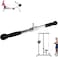 ULTIMAX 20-Inch Deluxe Revolving Barbell Bar - Solid Steel Tricep Press Down Bar with Rubber Handgrips &amp; Hanger, Multi-Exercise Cable Attachment