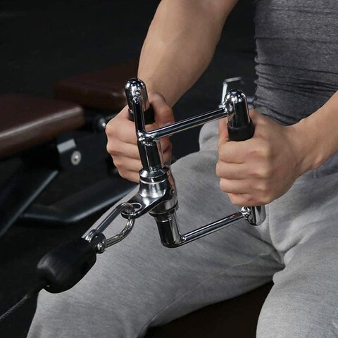ULTIMAX Cable Machine Attachment - Rowing Machine Handles &amp; Pull Down Exercise Handle Set for Home Gym Workouts