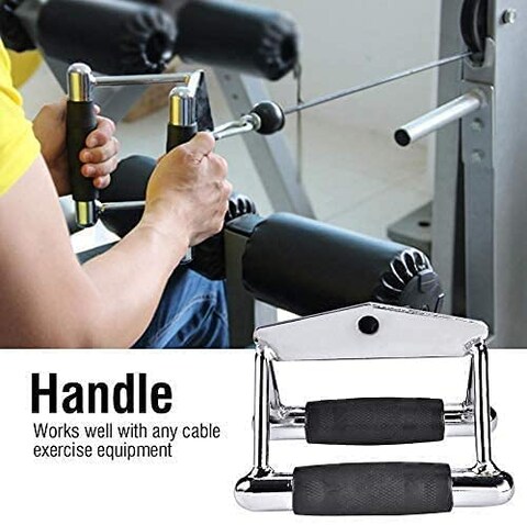 ULTIMAX Cable Machine Attachment - Rowing Machine Handles &amp; Pull Down Exercise Handle Set for Home Gym Workouts