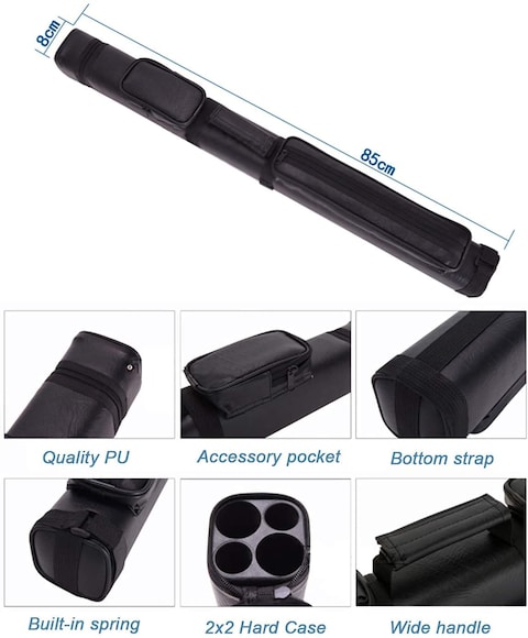 ULTIMAX Multi-Color Pool/Billiard Cue Case &ndash; Hard Zip Tube Snooker Cue Bag for Protection and Storage