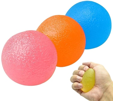 ULTIMAX 3 Pcs Gel Hand Grip Strengthener Balls &ndash; Stress Relief &amp; Hand Therapy Balls for Finger, Wrist, Hand Exercise &amp; Squeeze Therapy