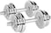 ULTIMAX 20 Kg Adjustable Chrome Dumbbell Set Convertible Dumbbells &amp; Barbell with Connector for Home Gym &amp; Office Fitness Workouts - Silver