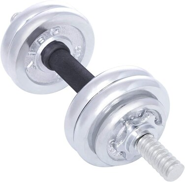 ULTIMAX 15 kg Chrome Adjustable Dumbbell Set - Cast Iron Hand Weight Lifting Set with Box