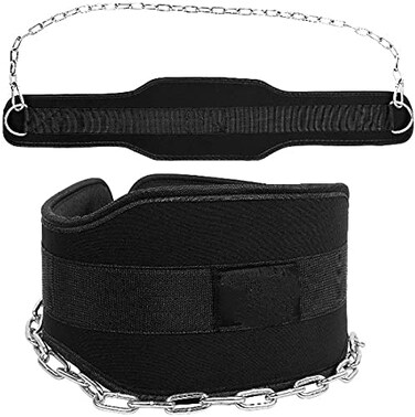 ULTIMAX Dip Belt with Heavy-Duty Steel Chain for Weightlifting &amp; Bodybuilding - Neoprene Waist Support, Dipping Pull-Up Belt, Chin-Up Bar, Durable Weightlifting Belt - Assorted Colors
