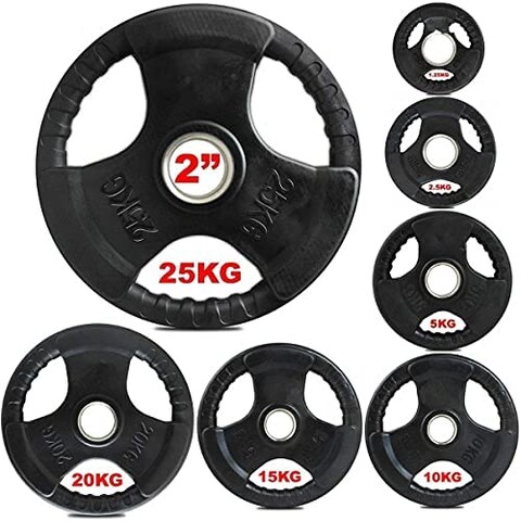 ULTIMAX 2-Piece 10KG Olympic Bumper Weight Plates - Rubber Barbell Plates for Floor Protection &amp; Strength Training, Ideal for Weightlifting &amp; Gym Workouts