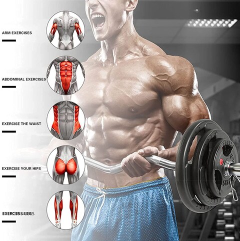 ULTIMAX 2-Piece 10KG Olympic Bumper Weight Plates - Rubber Barbell Plates for Floor Protection &amp; Strength Training, Ideal for Weightlifting &amp; Gym Workouts