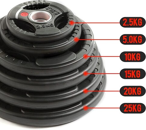 ULTIMAX 2-Piece 10KG Olympic Bumper Weight Plates - Rubber Barbell Plates for Floor Protection &amp; Strength Training, Ideal for Weightlifting &amp; Gym Workouts