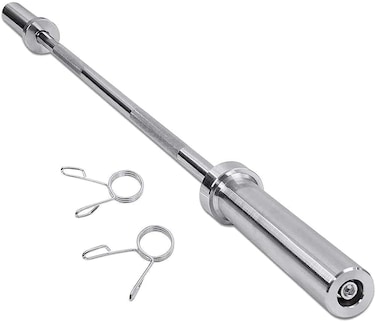 ULTIMAX 47&rdquo; Olympic Barbell Bar Set with 300LB Weight Capacity, 2&rdquo; Weight Plate Compatibility &amp; Spring Collars for Powerlifting &amp; Weightlifting