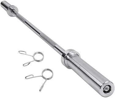 ULTIMAX 60&rdquo; Olympic Barbell Bar Set with 300LB Weight Capacity, 2&rdquo; Weight Plate Compatibility &amp; Spring Collars for Powerlifting &amp; Weightlifting