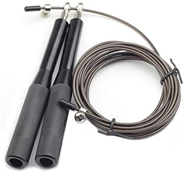 ULTIMAX Adjustable Jump Rope for Fitness &amp; Exercise - Durable Black Workout Rope