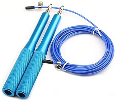 ULTIMAX Adjustable Jump Rope for Fitness, Workout &amp; Exercise - Durable Blue Jump Rope for All Skill Levels