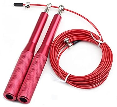 ULTIMAX Adjustable Jump Rope for Fitness, Workout, and Exercise - Durable Red Jump Rope