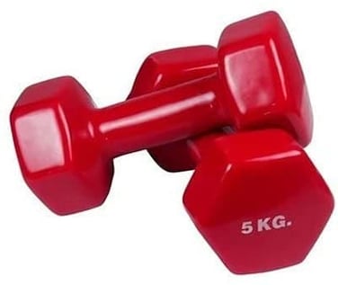 ULTIMAX 2-Pack Vinyl Dumbbells &ndash; 10KG Total (2 x 5KG)   Non-Slip Hand Weights for Home &amp; Gym Workouts