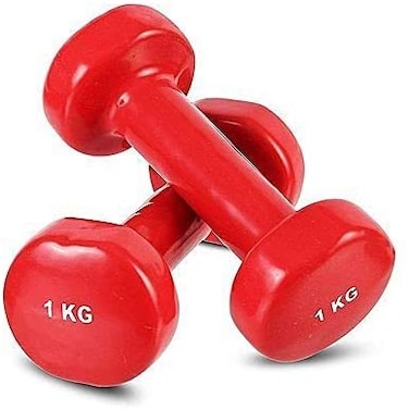 ULTIMAX 2-Pack 1KG Vinyl Dumbbells &ndash; Non-Slip Hand Weights for Home &amp; Gym Workouts