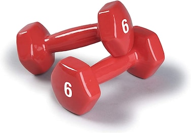 ULTIMAX 2-Pack Vinyl Dumbbells &ndash; 12KG Total (6KG Each)   Non-Slip Hand Weights for Home &amp; Gym Workouts