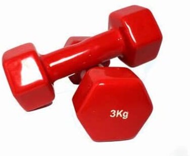 ULTIMAX 2-Pack Vinyl Dumbbells &ndash; 3KG Each   Non-Slip Hand Weights for Home &amp; Gym Workouts