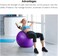 ULTIMAX 75CM Purple Yoga Ball &ndash; Anti-Burst Exercise Ball for Fitness, Yoga, and Stability Training