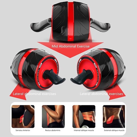 ULTIMAX Ab Power Wheel Roller for Crossfit &amp; Home Gym   Effective Abdominal Exercise Equipment for Core Strength &amp; Fitness