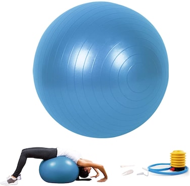 ULTIMAX 65CM Yoga Ball &ndash; Premium Exercise Ball for Fitness, Stability, and Core Training (Blue)