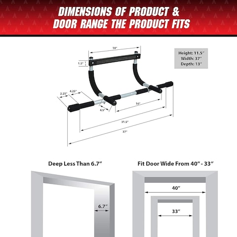 ULTIMAX Heavy-Duty Doorway Pull-Up Bar &ndash; Upper Body Workout &amp; Chin-Up Bar
