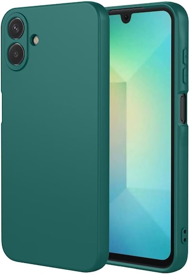 Liquid Silicone Back Cover Case for Samsung Galaxy A07 5G,  Soft Micro-Fibre Lining Inside  Camera Protection Bump   Shockproof Back Cover Case for Samsung A07 5G (Green)
