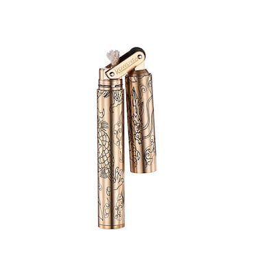 Vintage Lighter, Cool Trench Lighter, Copper Trench Lighter, Kerosene Fluid Refillable Lighter, Antique Windproof Lighter, Unique Gifts for Your Lover (Fuel Not Include) - Dragon