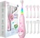Seago Kids Electric Toothbrushes, Childrens electric toothbrush with Magnetic Charging, LED Observing Light, 8 Toothbrush Heads, Once Full Charger for 60 Days, For Ages 3+ Boys Girls SG-2139(Pink)
